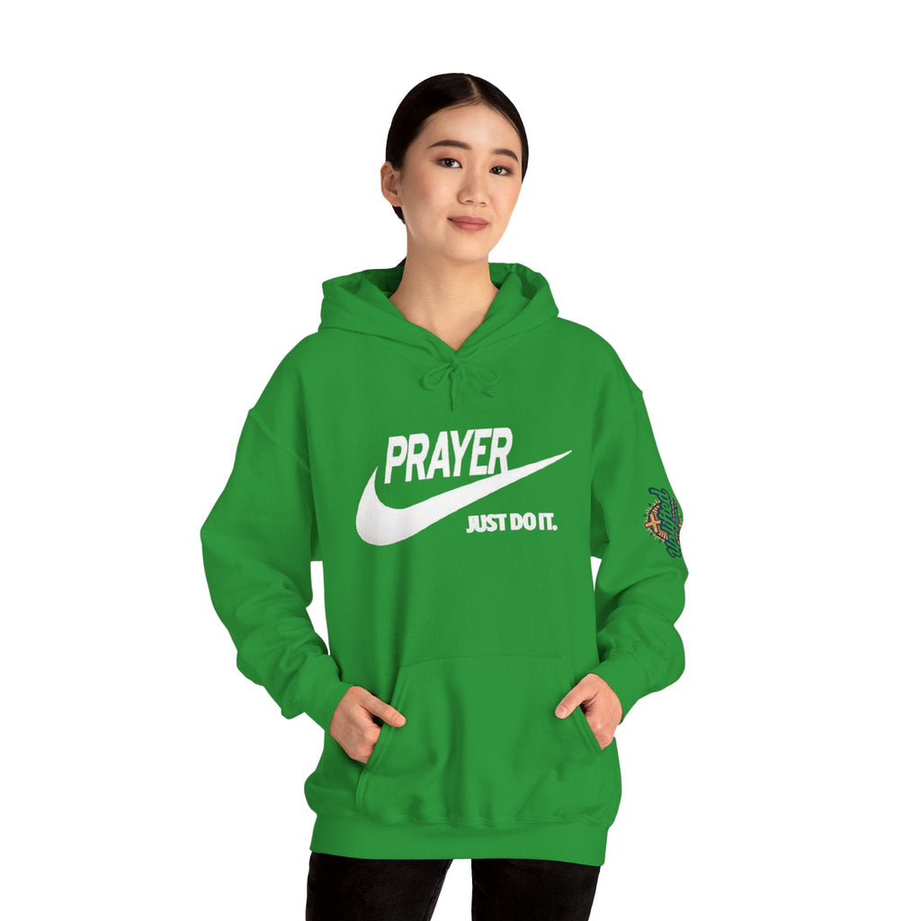 Prayer Just Do It Hoodie - Funny Christian Nike Parody Hoodie - Faith Gear Printify