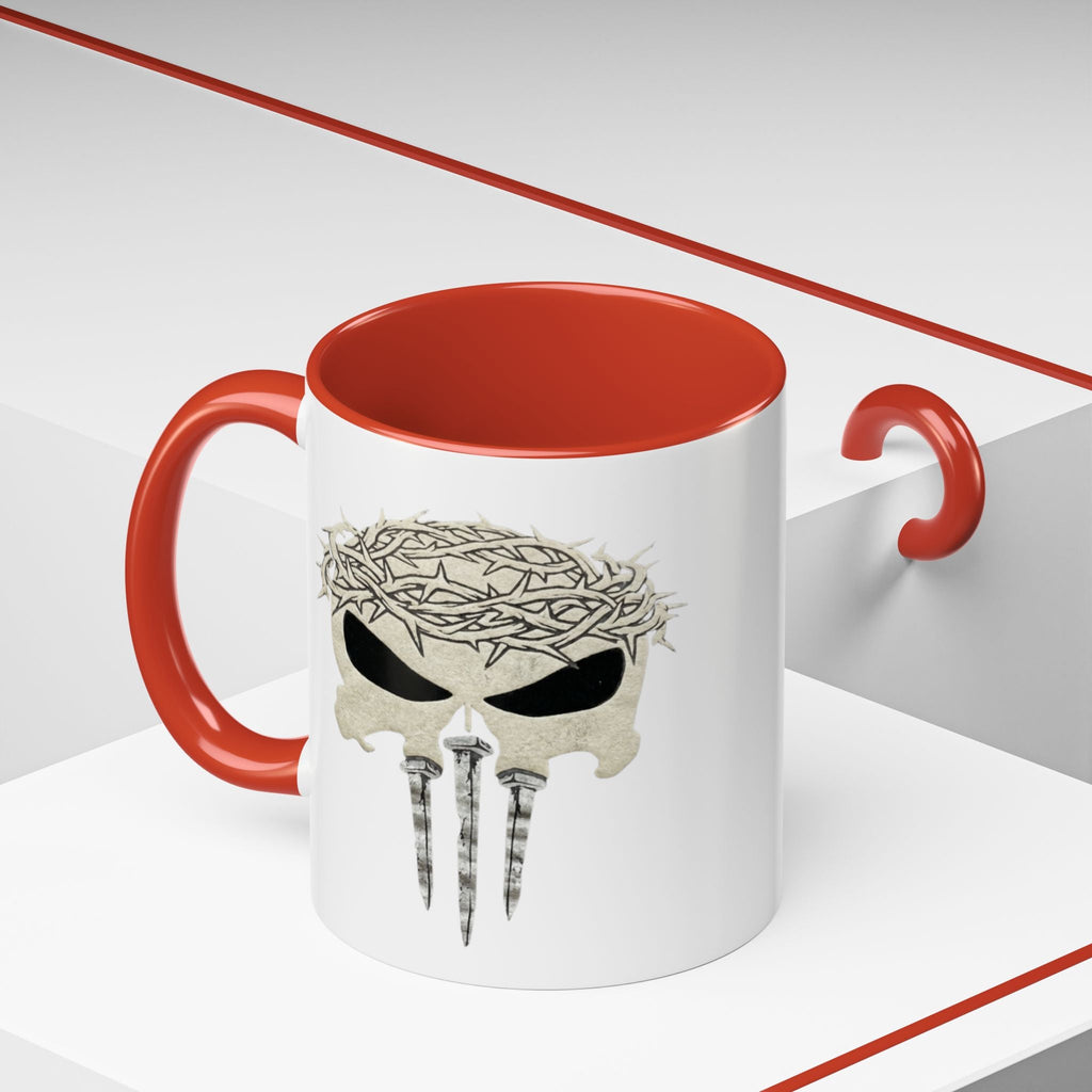 Christian Skull Coffee Mug — Crown of Thorns “Warrior Faith” (11/15 oz) Printify
