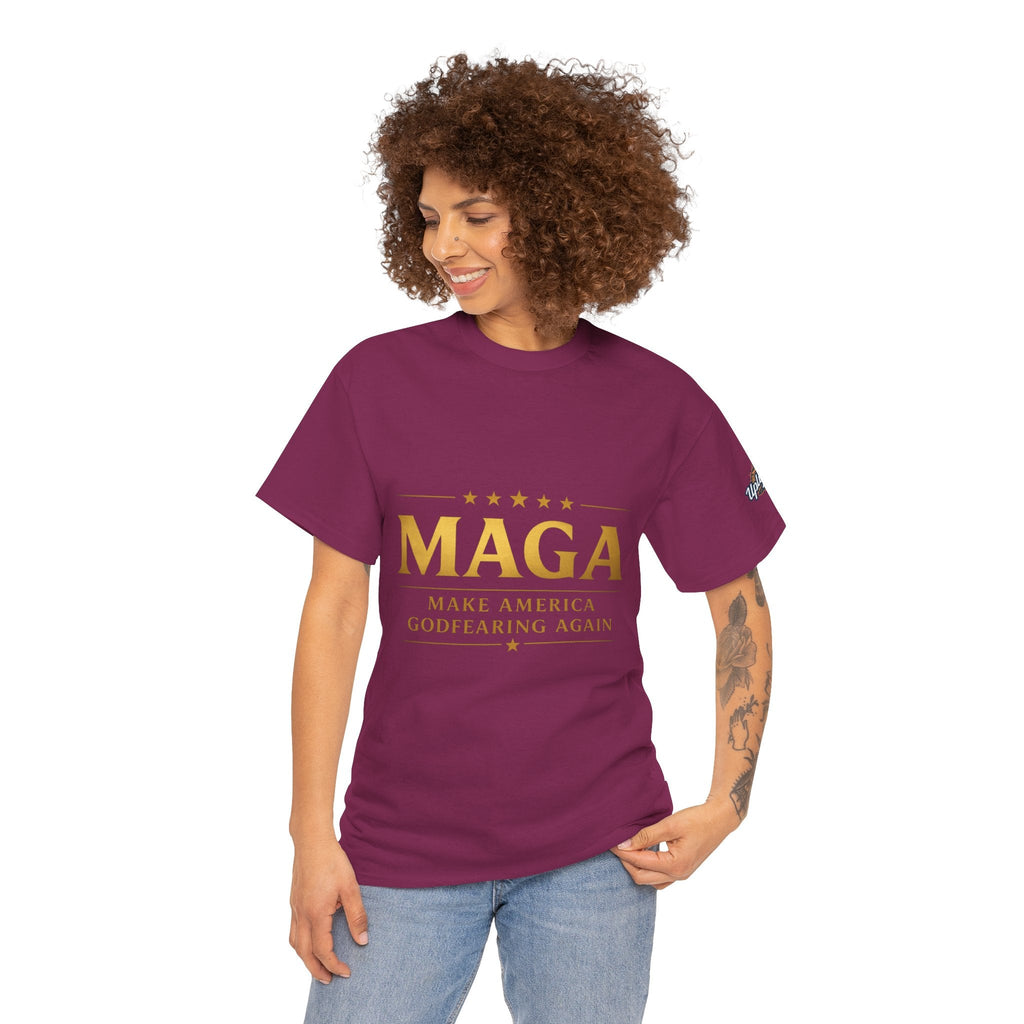MAGA Gold Letter T-Shirt — "Make America Great Again" Printify