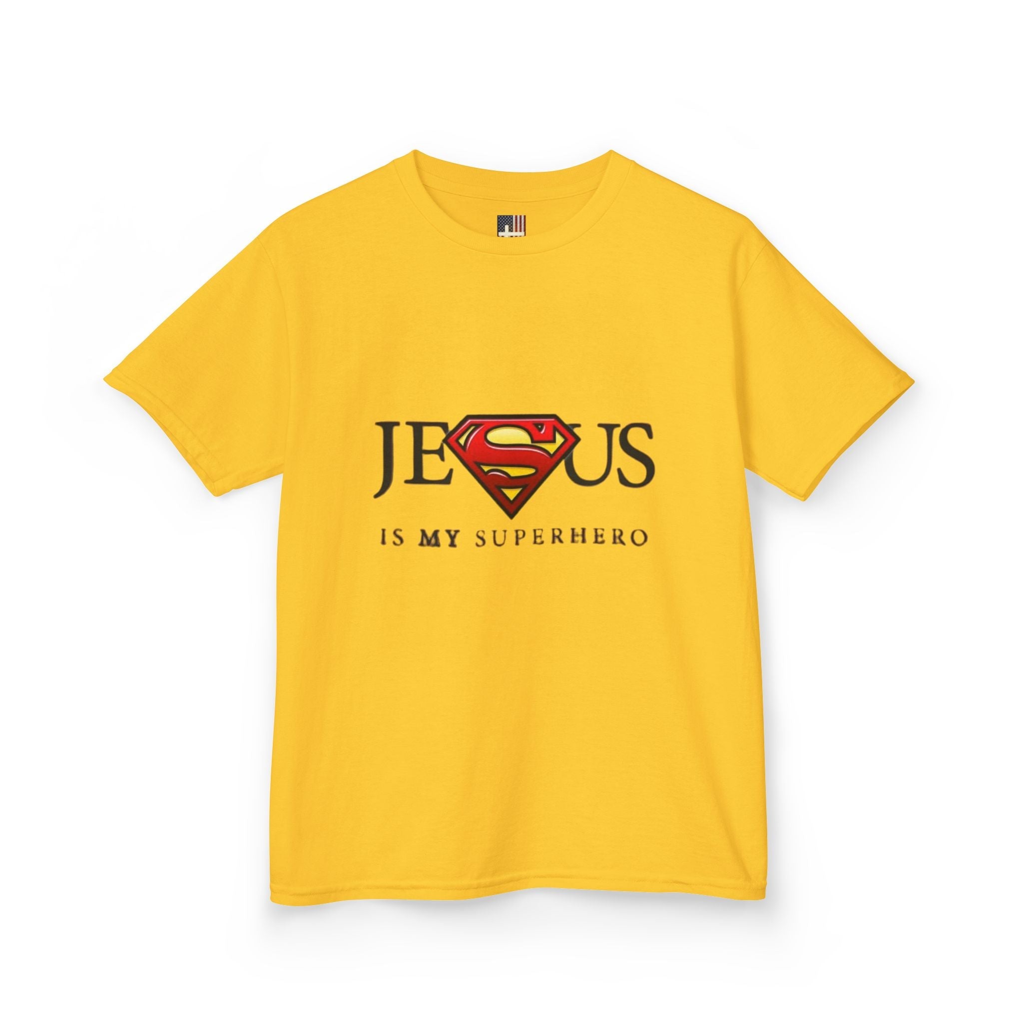 Jesus Is My Superhero T-Shirt — Faith-Based Superman-Inspired Tee Printify