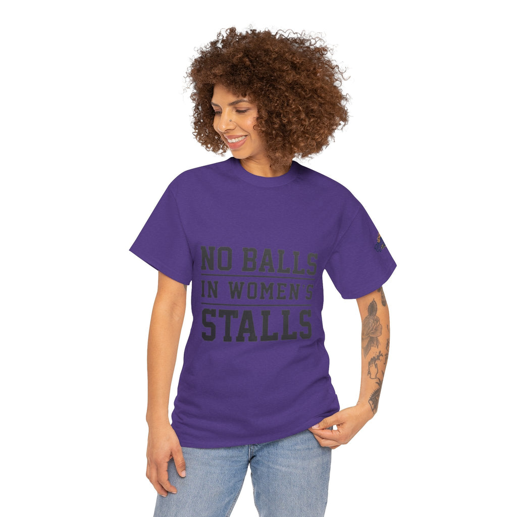 No Balls in Women's Stalls Retro Protest T-Shirt Printify