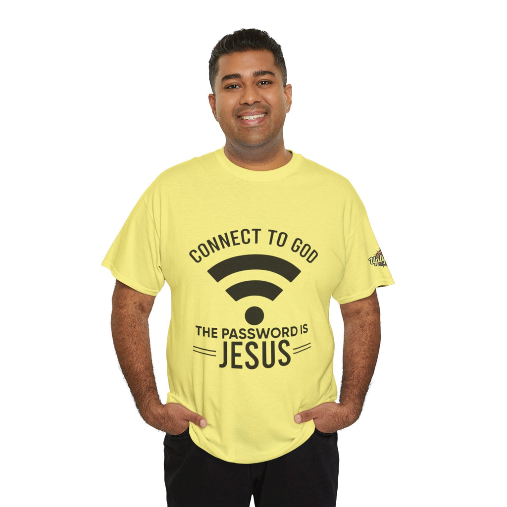 Connect to God T-shirt - WIFI Password is Jesus - Funny Christian Faith T-shirt Printify
