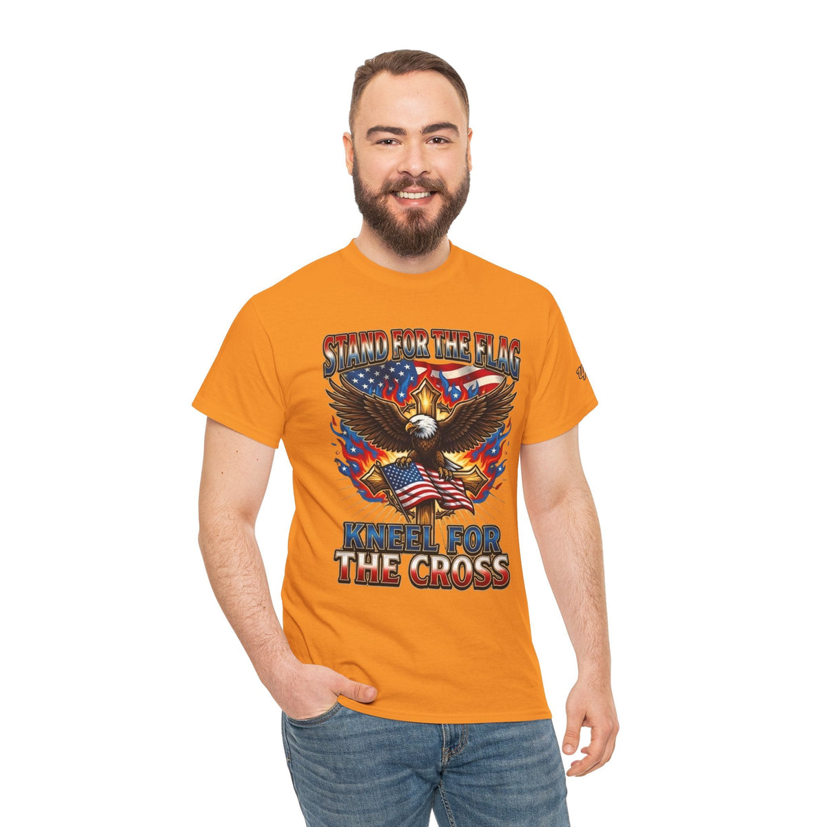 Stand for the Flag Kneel for the Cross T-shirt | Patriotic Eagle T-shirt Printify