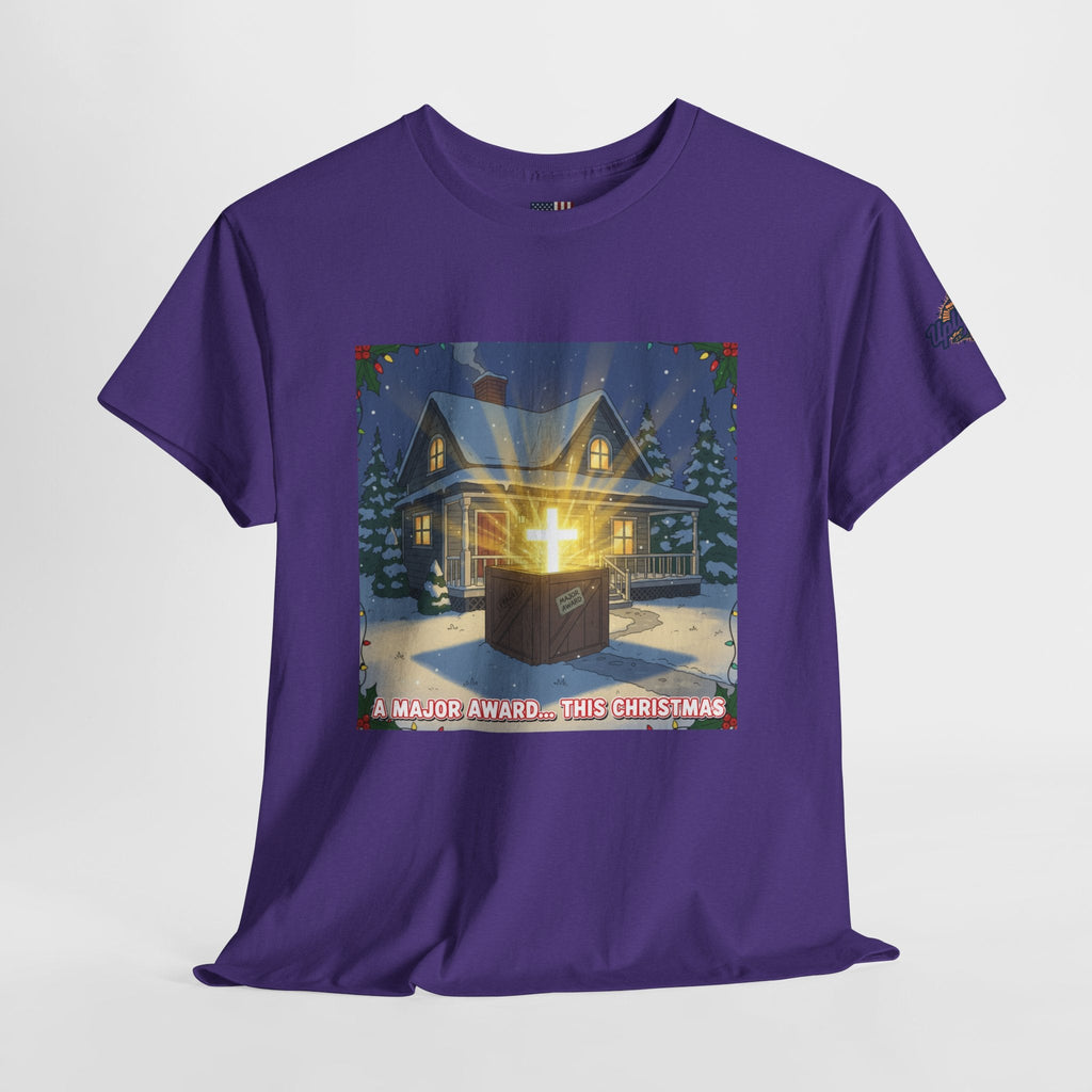 A Major Award This Christmas T-shirt – Fragile Leg Lamp Parody Cross Unboxing Christian T-shirt for Hilarious Faith & Holiday Glow Printify