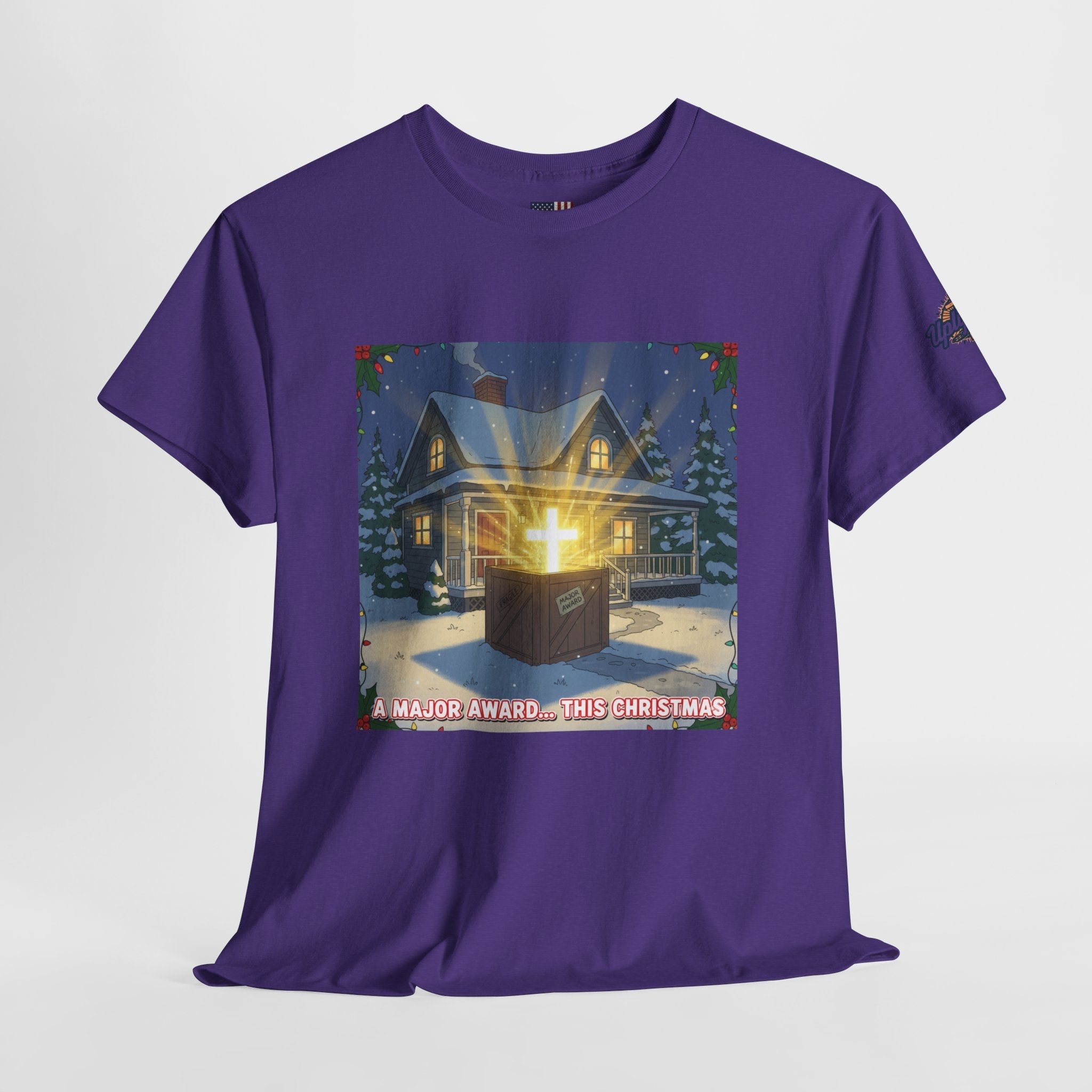A Major Award This Christmas T-shirt – Fragile Leg Lamp Parody Cross Unboxing Christian T-shirt for Hilarious Faith & Holiday Glow Printify
