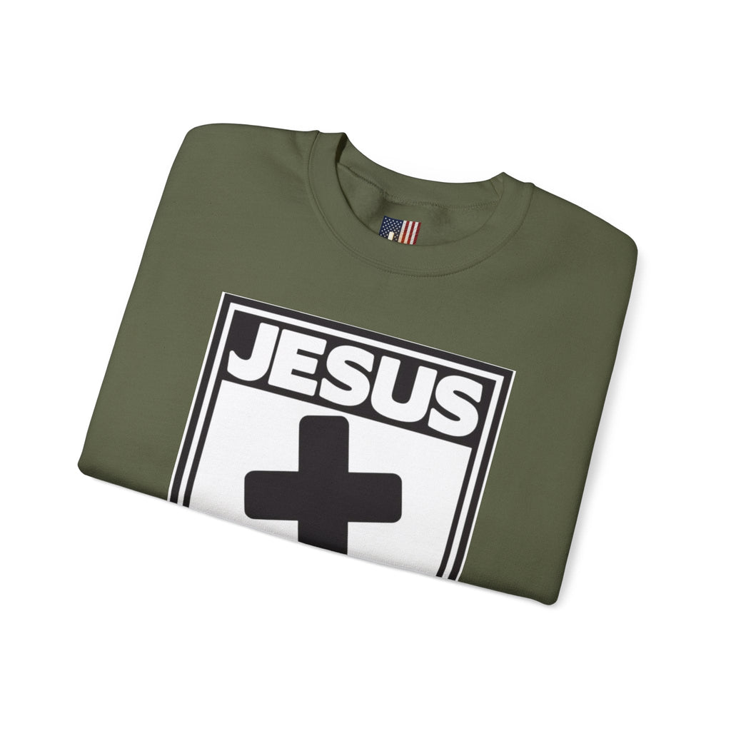Jesus, Rated E for Everyone Sweatshirt - Gamer Faith Sweatshirt - Christian Video Game Parody Printify