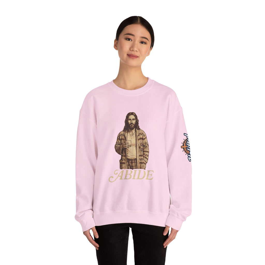 Abide Jesus Sweatshirt — Vintage 'The Dude' Religious Graphic Sweatshirt Printify