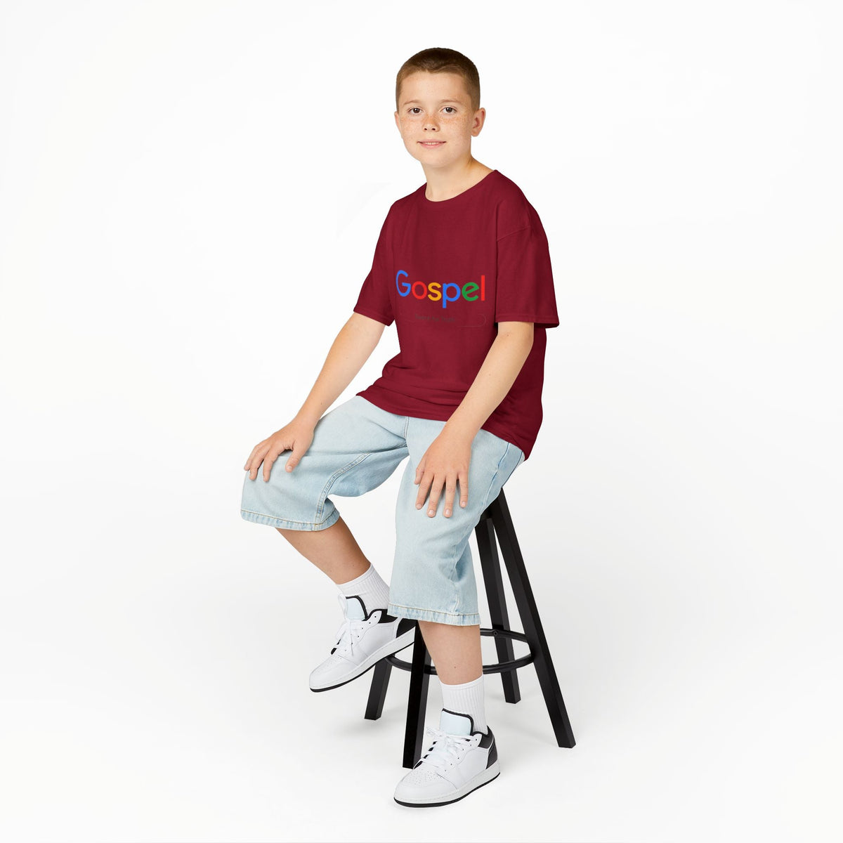 Kids Tee — "Gospel" Colorful Search-Style Logo Printify