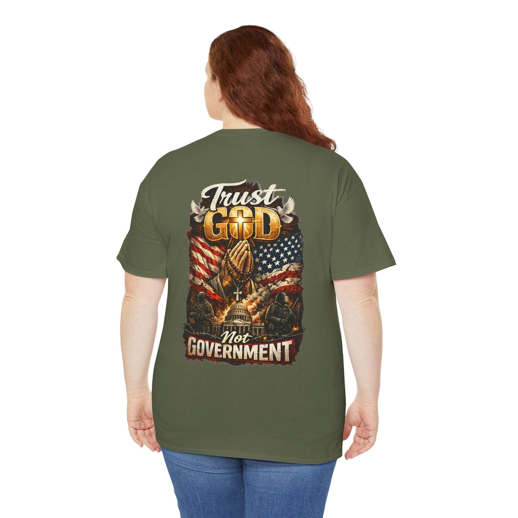 Trust God Not Government T-Shirt — Vintage Patriotic Christian Tee Printify