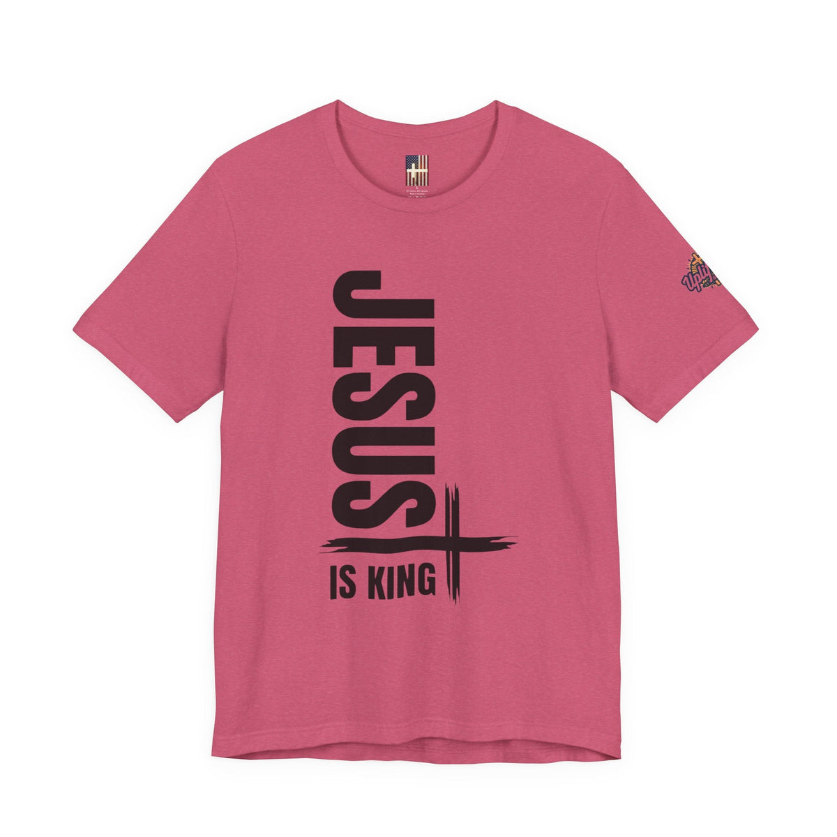 Jesus Is King T-shirt | Modern Typographic Cross Christian T-shirt Printify