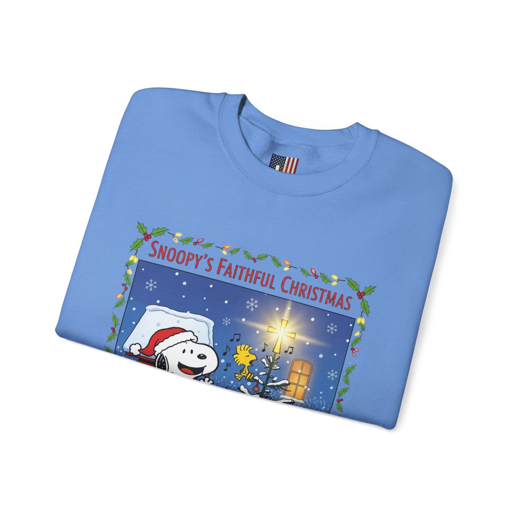 🎄 Faithful Christmas Friends – Christian Holiday Sweatshirt | Festive Tree & Cartoon Duo | Heartwarming Christmas Tee by Uplifted Gear Printify