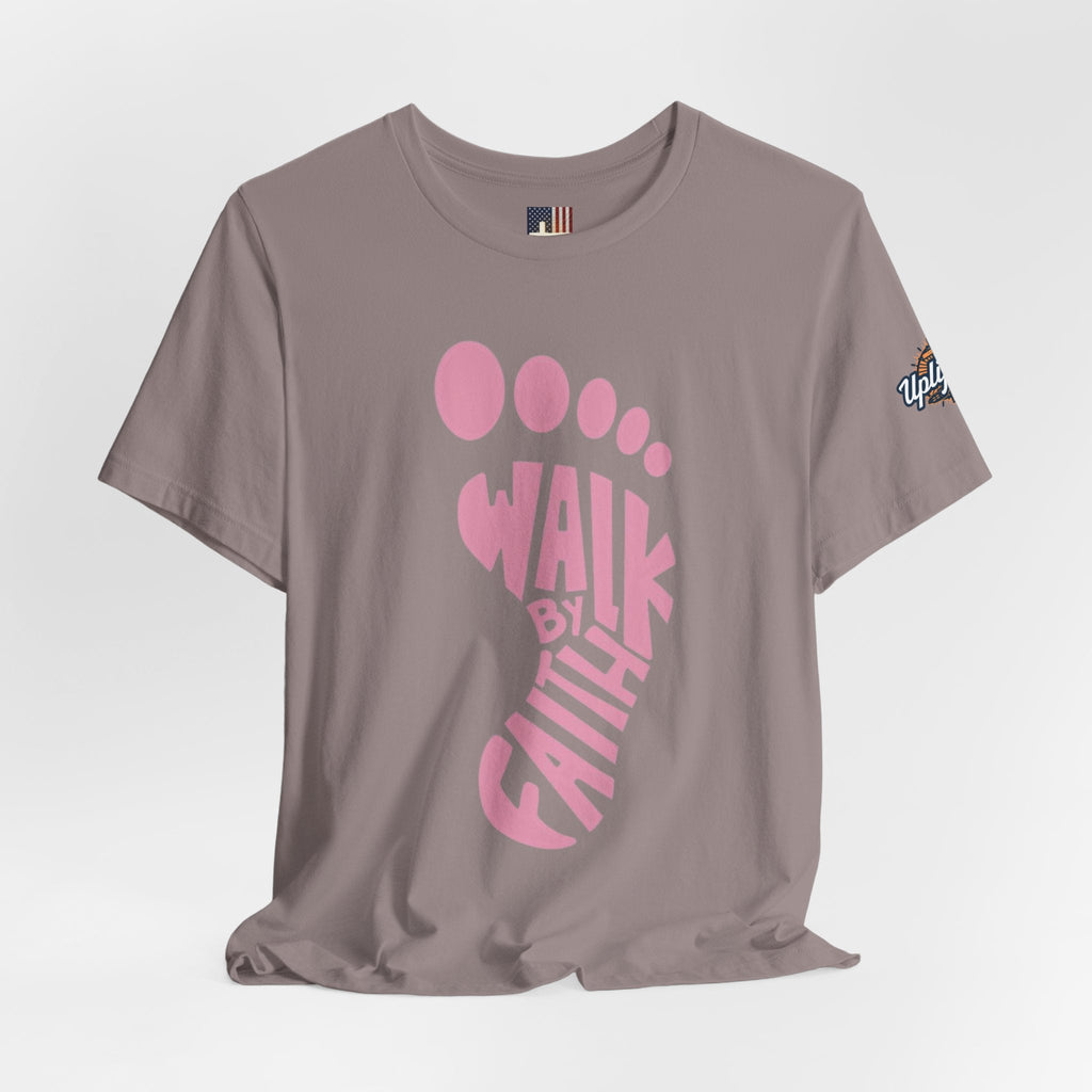 Walk By Faith Footprint T-Shirt Printify