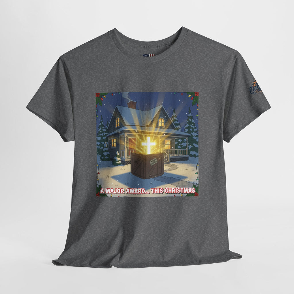 A Major Award This Christmas T-shirt – Fragile Leg Lamp Parody Cross Unboxing Christian T-shirt for Hilarious Faith & Holiday Glow Printify