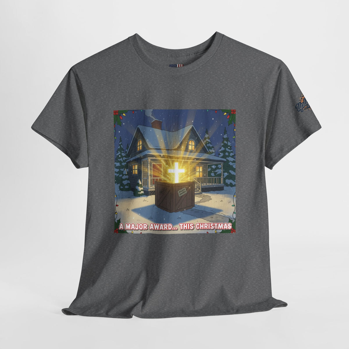 A Major Award This Christmas T-shirt – Fragile Leg Lamp Parody Cross Unboxing Christian T-shirt for Hilarious Faith & Holiday Glow Printify