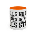 The Lord Says No Balls in Women's Stalls Accent Coffee Mug — Bold Typography 11/15oz Printify