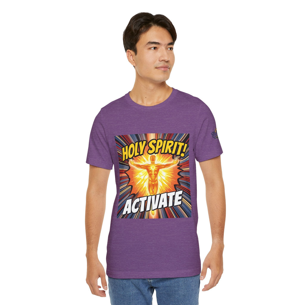 Holy Spirit Activate T-shirt – Superhero Christian T-shirt with Vibrant Power-Up Design for Faith-Fueled Boldness Printify