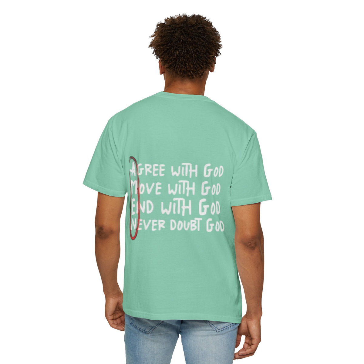 AMEN Acronym T-Shirt – Always Agree with God Move with God End with God Never Doubt God Christian Tee for Unwavering Faith Printify