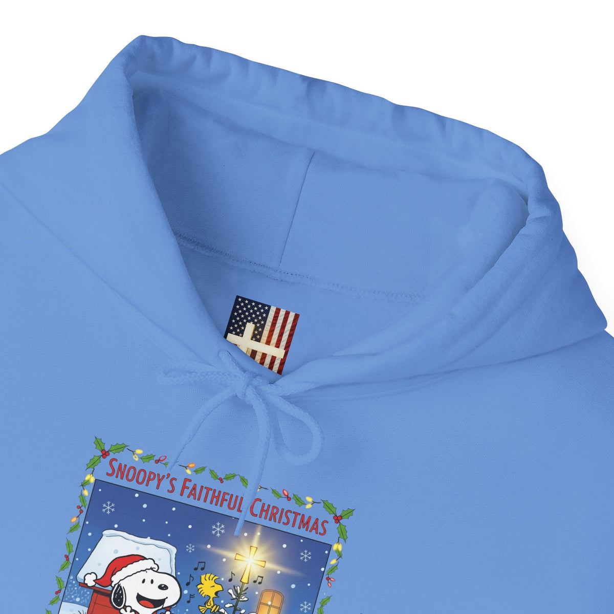 🎄 Faithful Christmas Friends – Christian Holiday Hoodie | Festive Tree & Cartoon Duo | Heartwarming Christmas Tee by Uplifted Gear Printify
