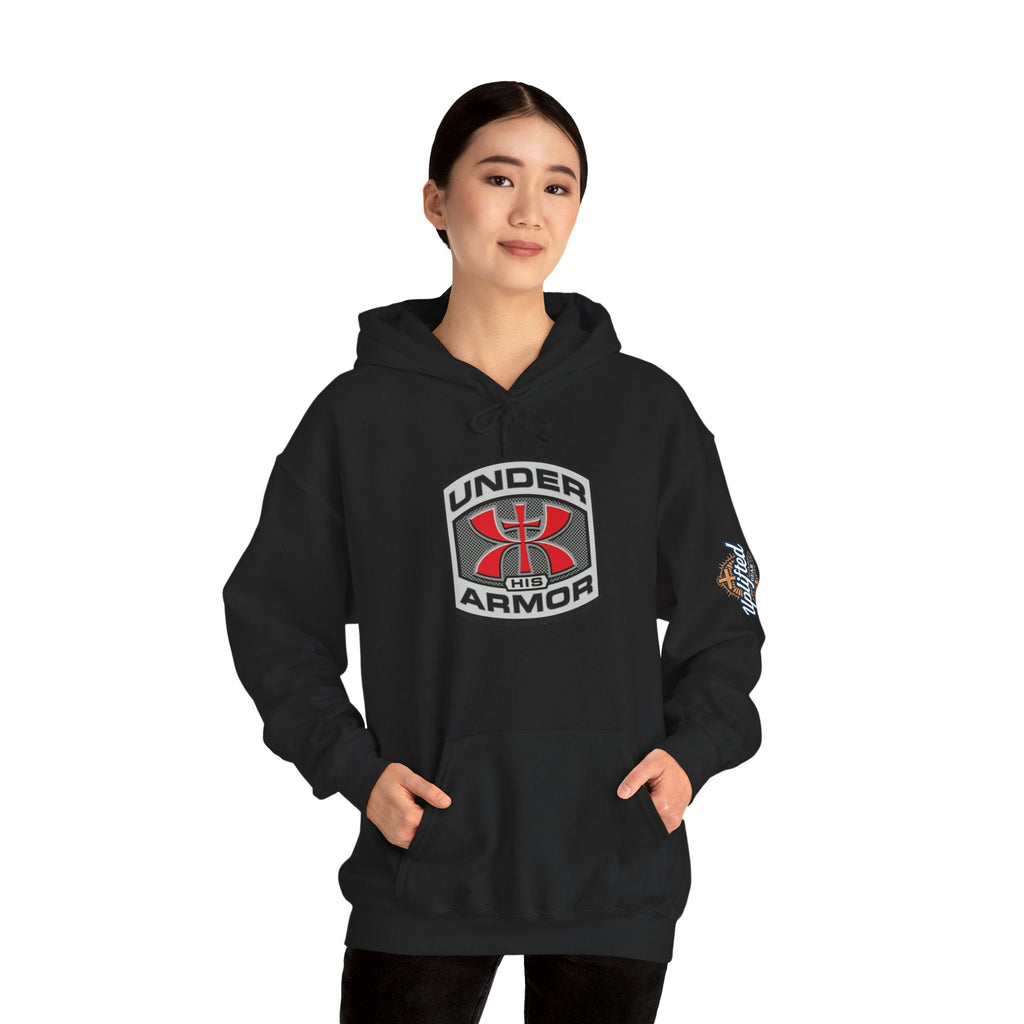 Under Armor Logo Hoodie — Black Athletic Pullover Printify