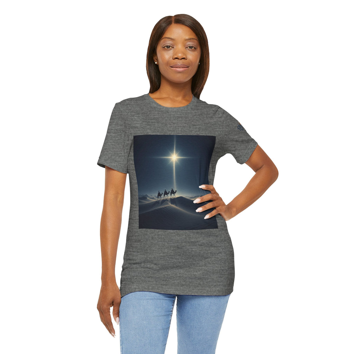 3 Wise Men T-shirt – Magi Camels Nativity Journey Christian Christmas T-shirt for Epiphany Faith & Holy Night Printify
