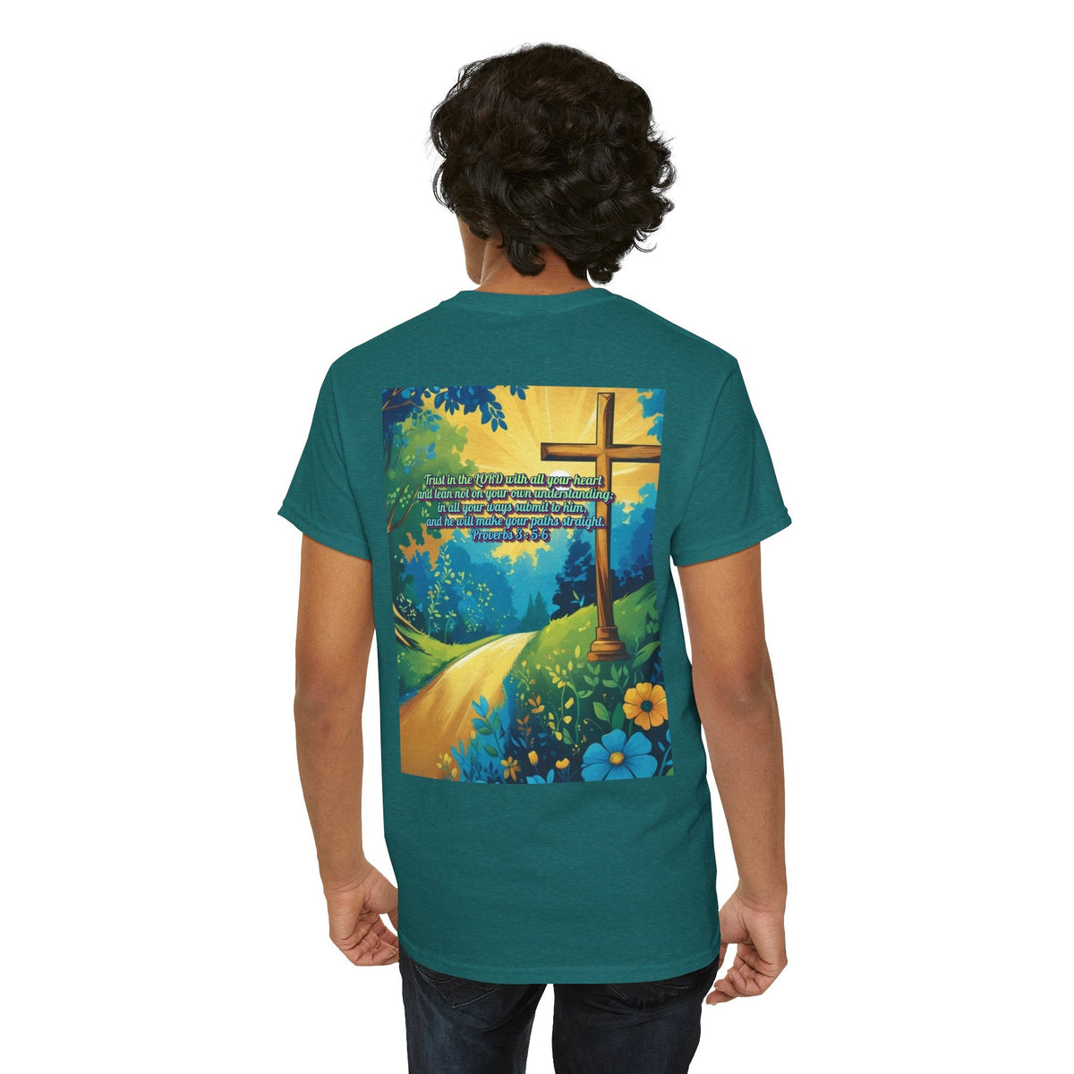 Trust in The Lord Proverbs 3:5-6 Biblical Design Unisex Heavy Cotton Tee Printify