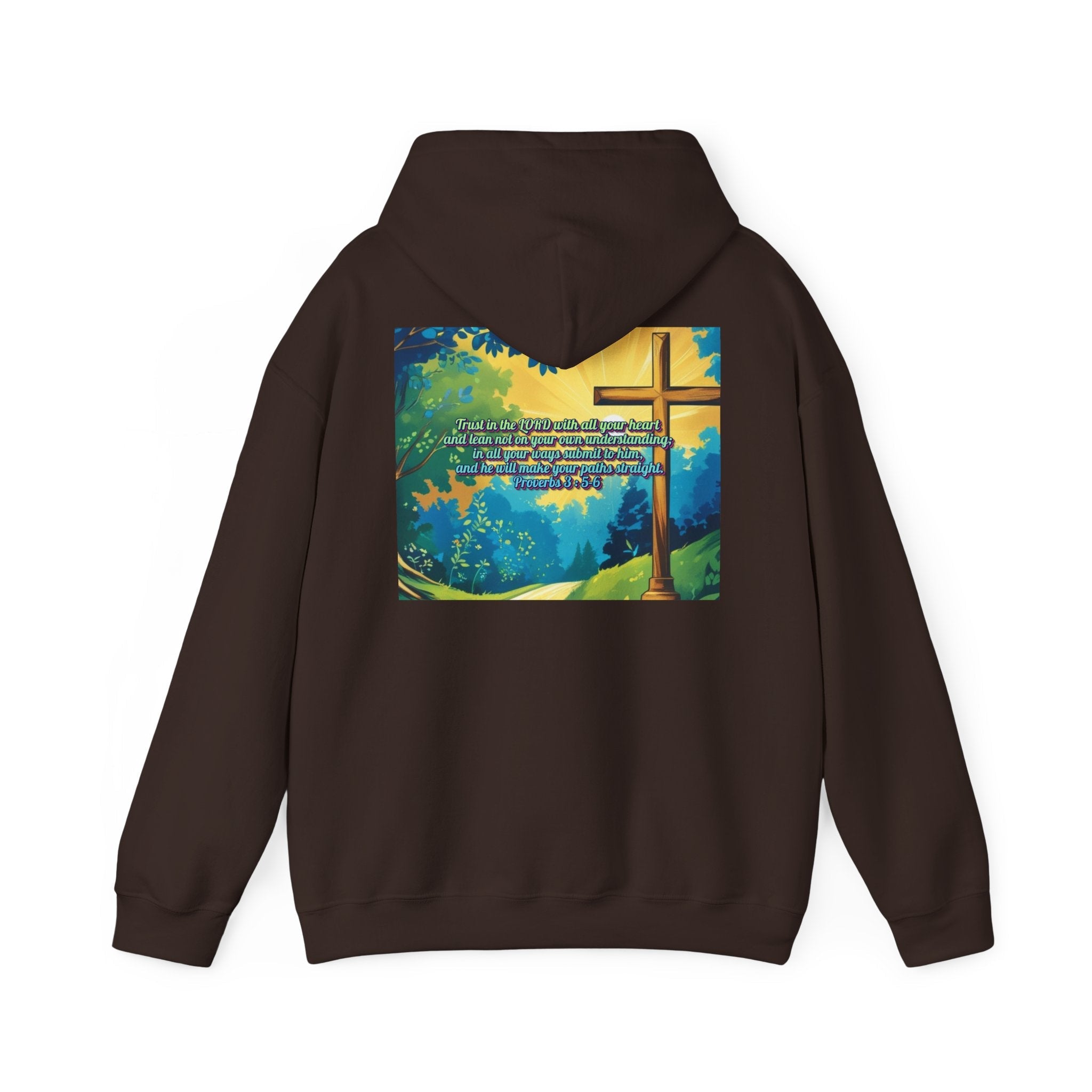 Trust in The Lord Proverbs 3:5-6 Biblical Design Unisex Heavy Blend™ Hooded Sweatshirt Printify
