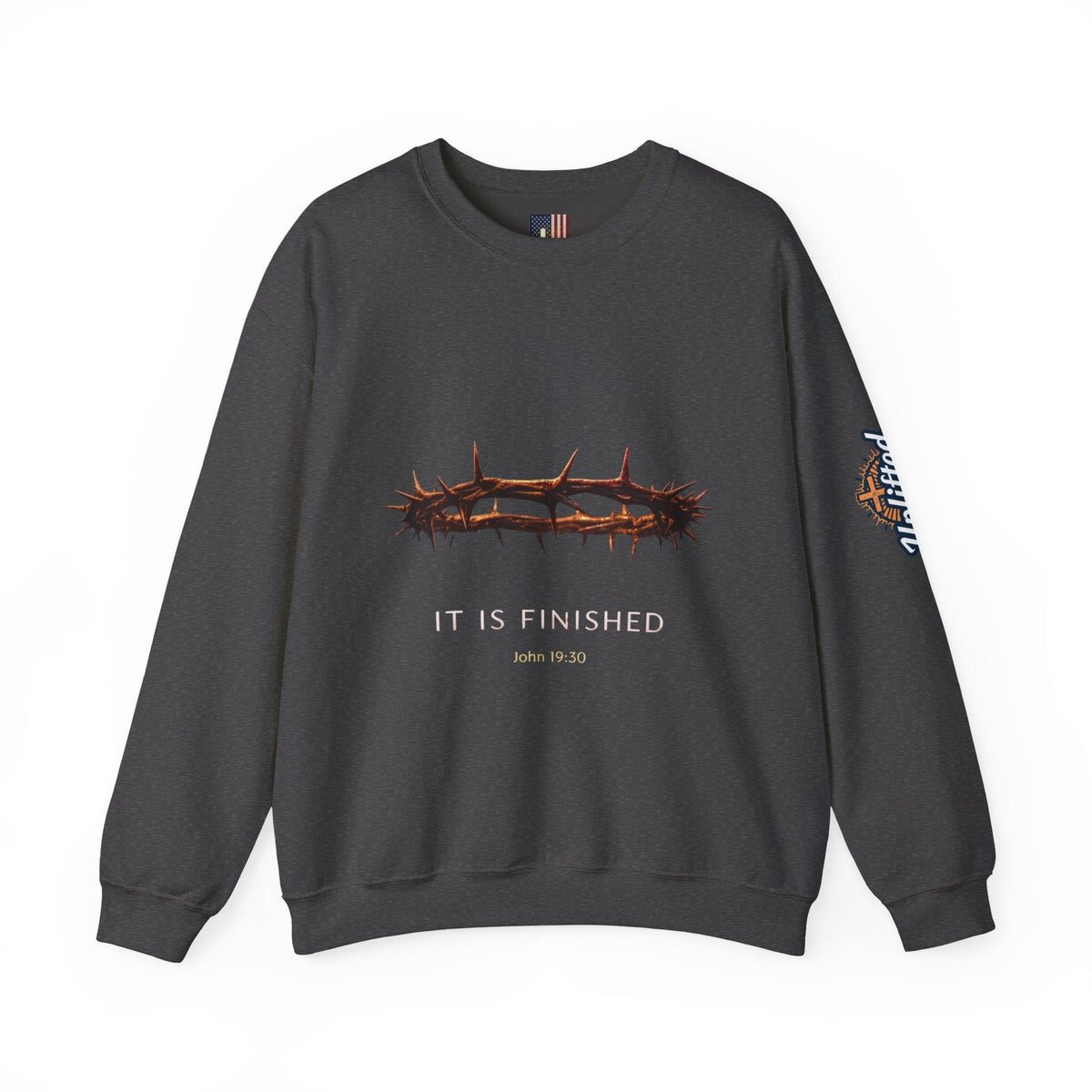 It Is Finished Crown of Thorns Sweatshirt — Christian John 19:30 Faith Sweatshirt Printify