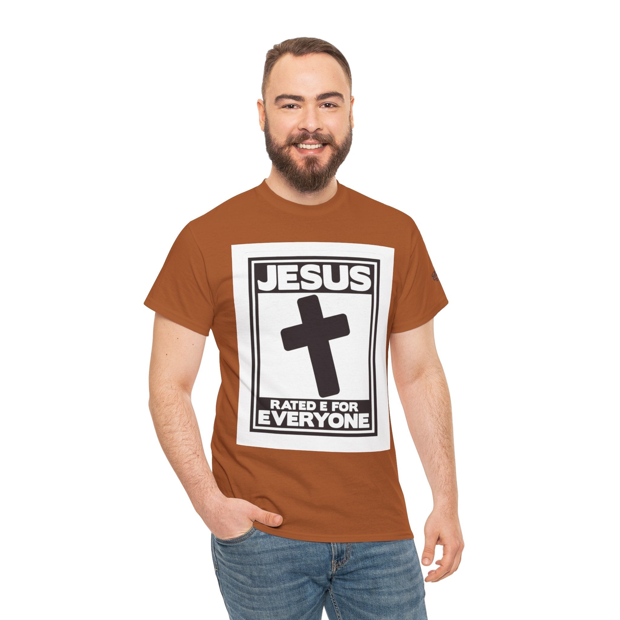 Jesus, Rated E for Everyone T-shirt - Gamer Faith T-shirt - Christian Video Game Parody Printify