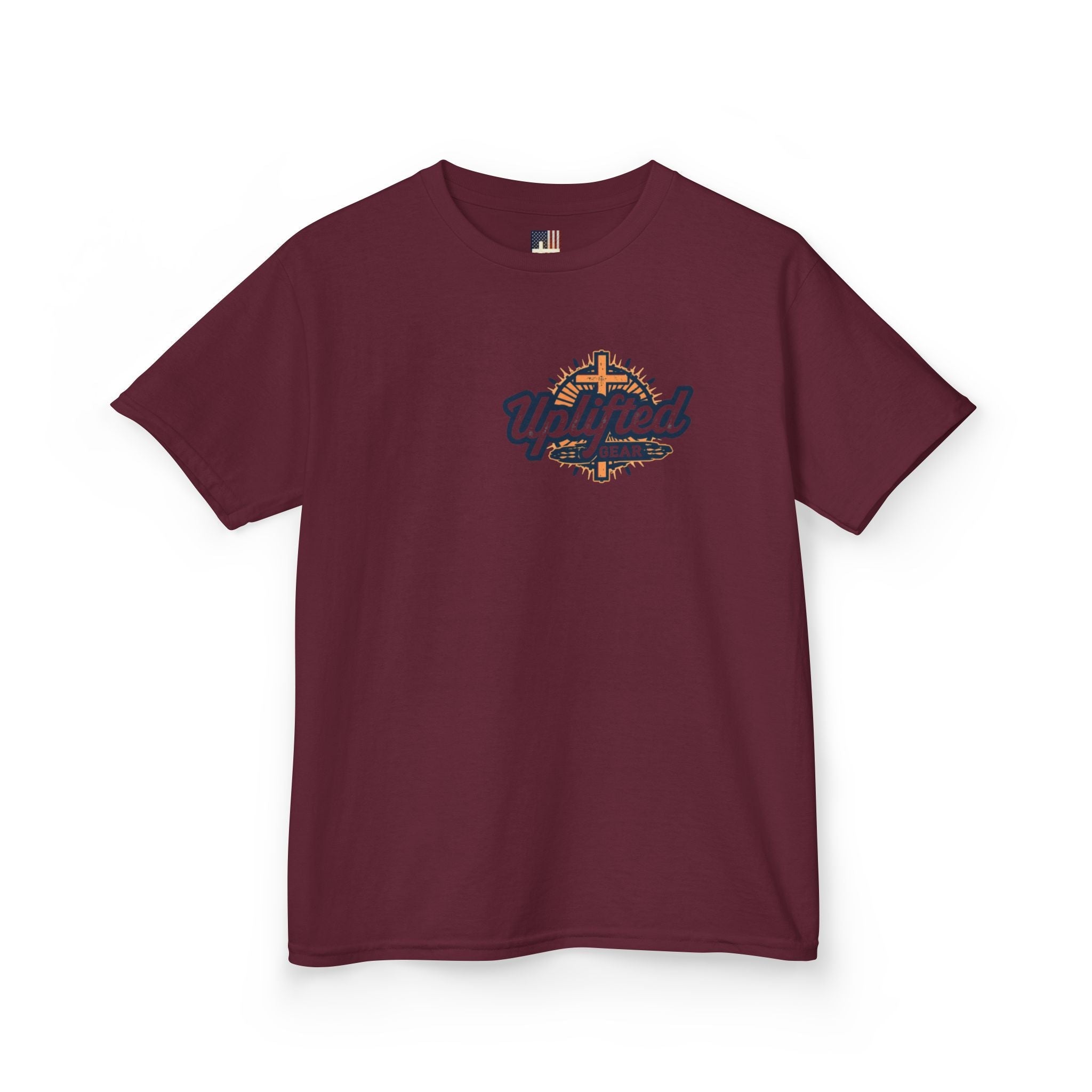 ✨ Chosen. Loved. Redeemed. – Elegant Christian Kids T-Shirt | Gold Foil Faith Tee | Subtle Cross & Heart Design | Inspirational Bible Verse Apparel by Uplifted Gear Printify