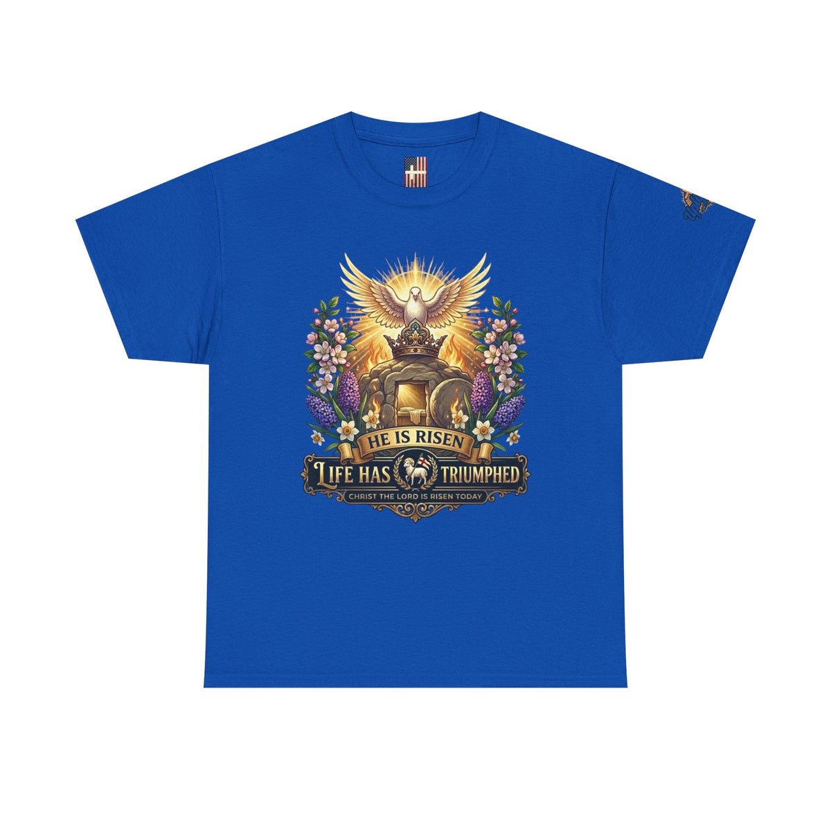 He Is Risen "Life Has Triumphed" T-Shirt — Easter Resurrection Christian Tee Printify