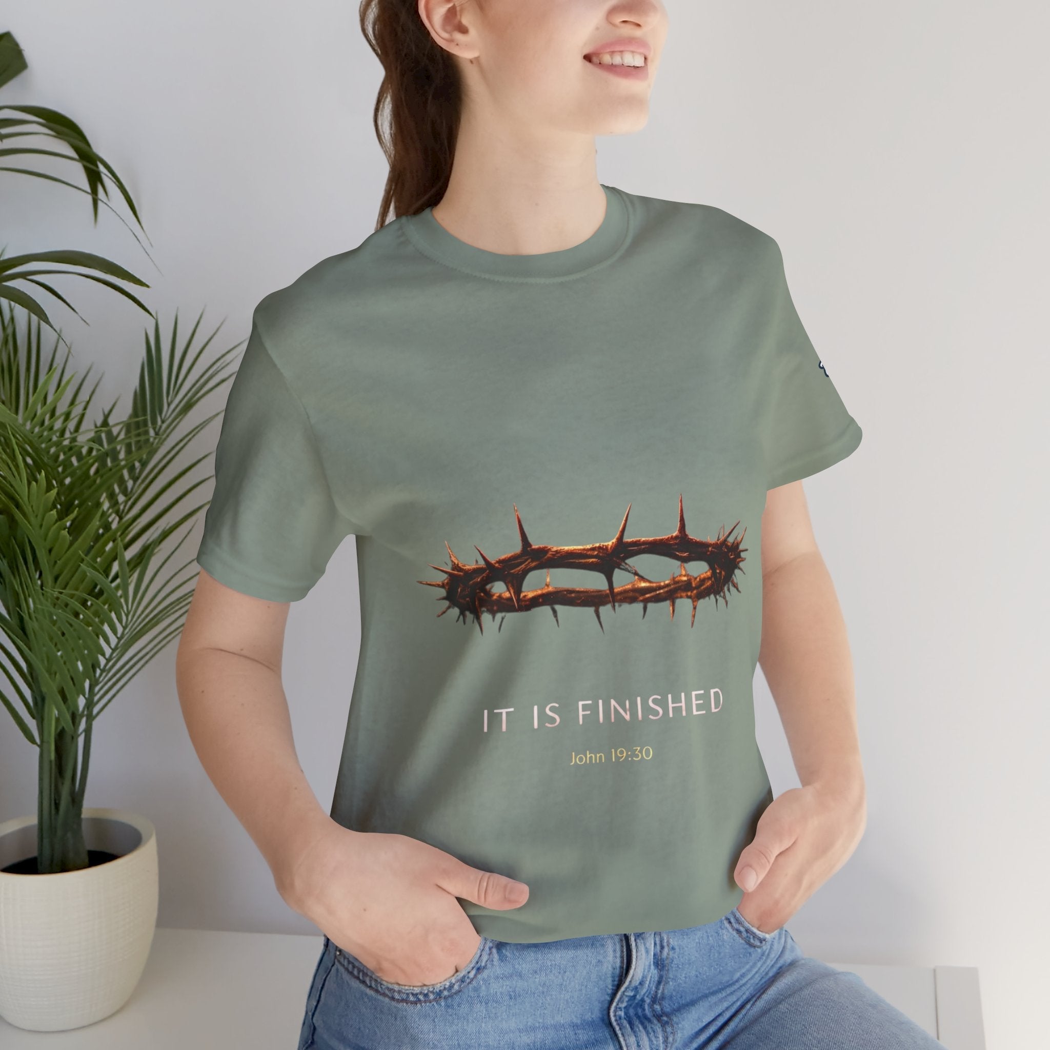 It Is Finished Crown of Thorns Tee — Christian John 19:30 Faith Shirt Printify