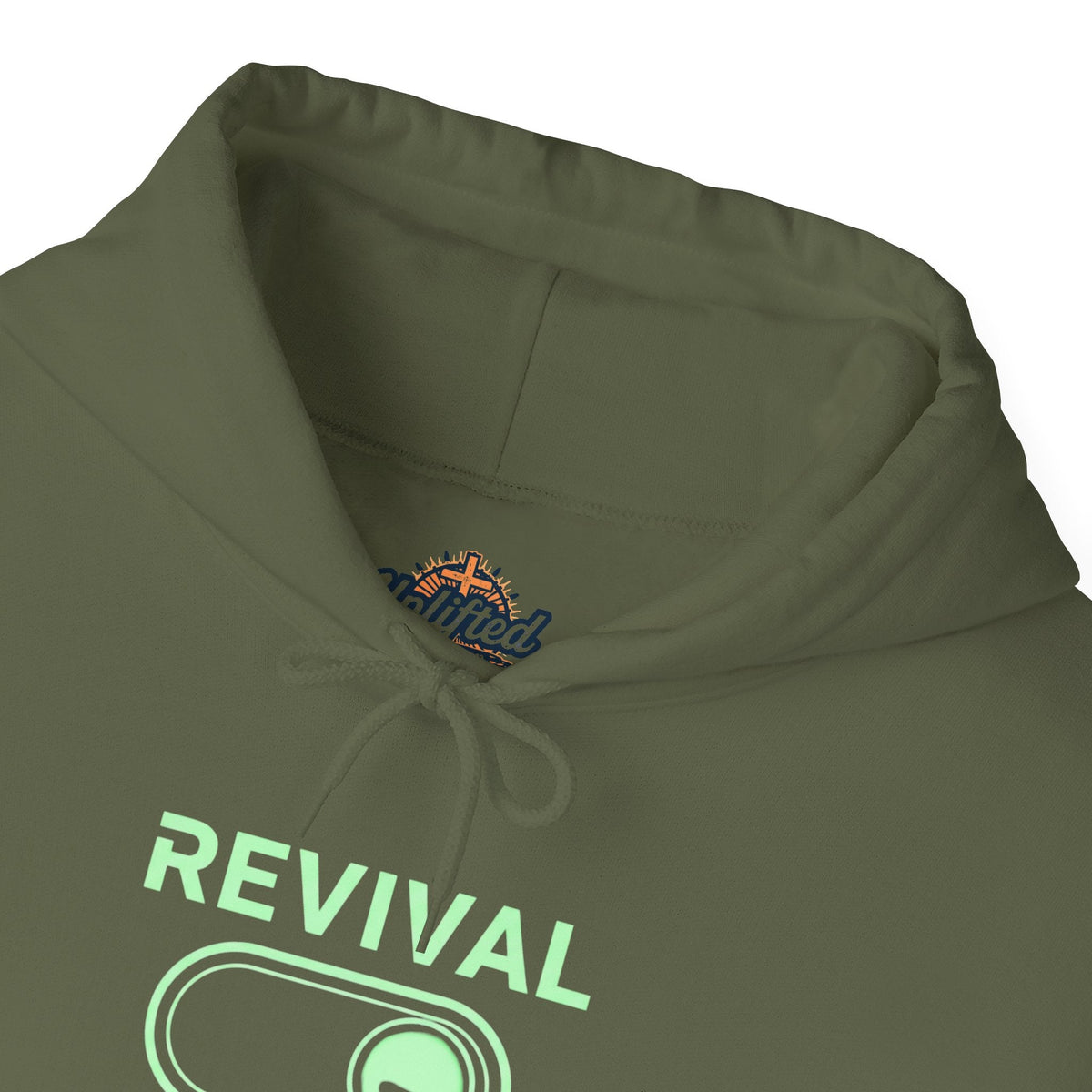 🔥 Revival Mode: ON – Christian Techwear Hoodie | Glowing Green Faith Switch | Futuristic Jesus Shirt | Activate Your Spiritual Awakening | Uplifted Gear Printify