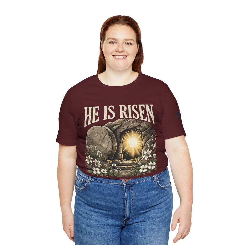 He Is Risen T-Shirt — Jesus Christ Resurrection Easter Tee Printify