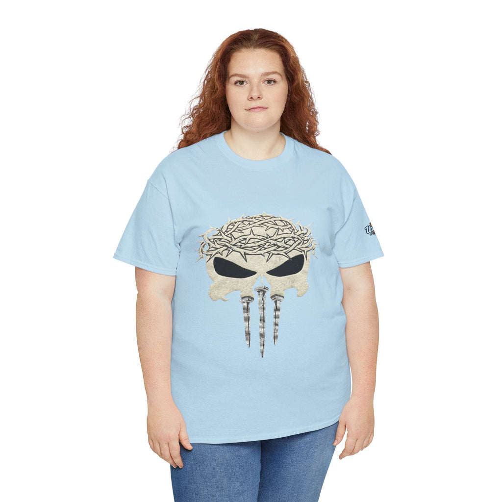 Christian Skull T-shirt - Crown of Thorns & Nails - Warrior Faith T-shirt Printify