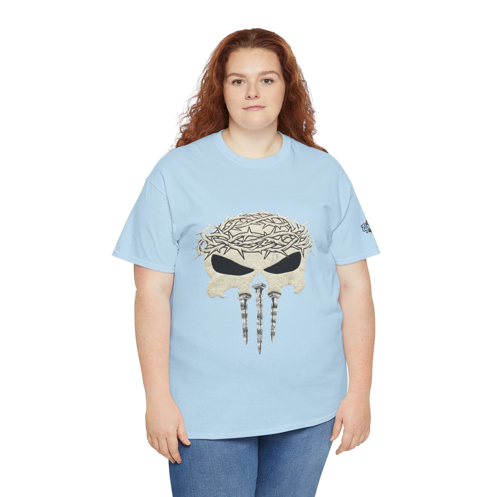 Christian Skull T-shirt - Crown of Thorns & Nails - Warrior Faith T-shirt Printify