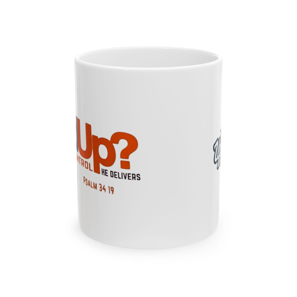 Funny Christian Coffee Mug — “Give God Control, HE Delivers” Accent Mug (11/15oz) Printify