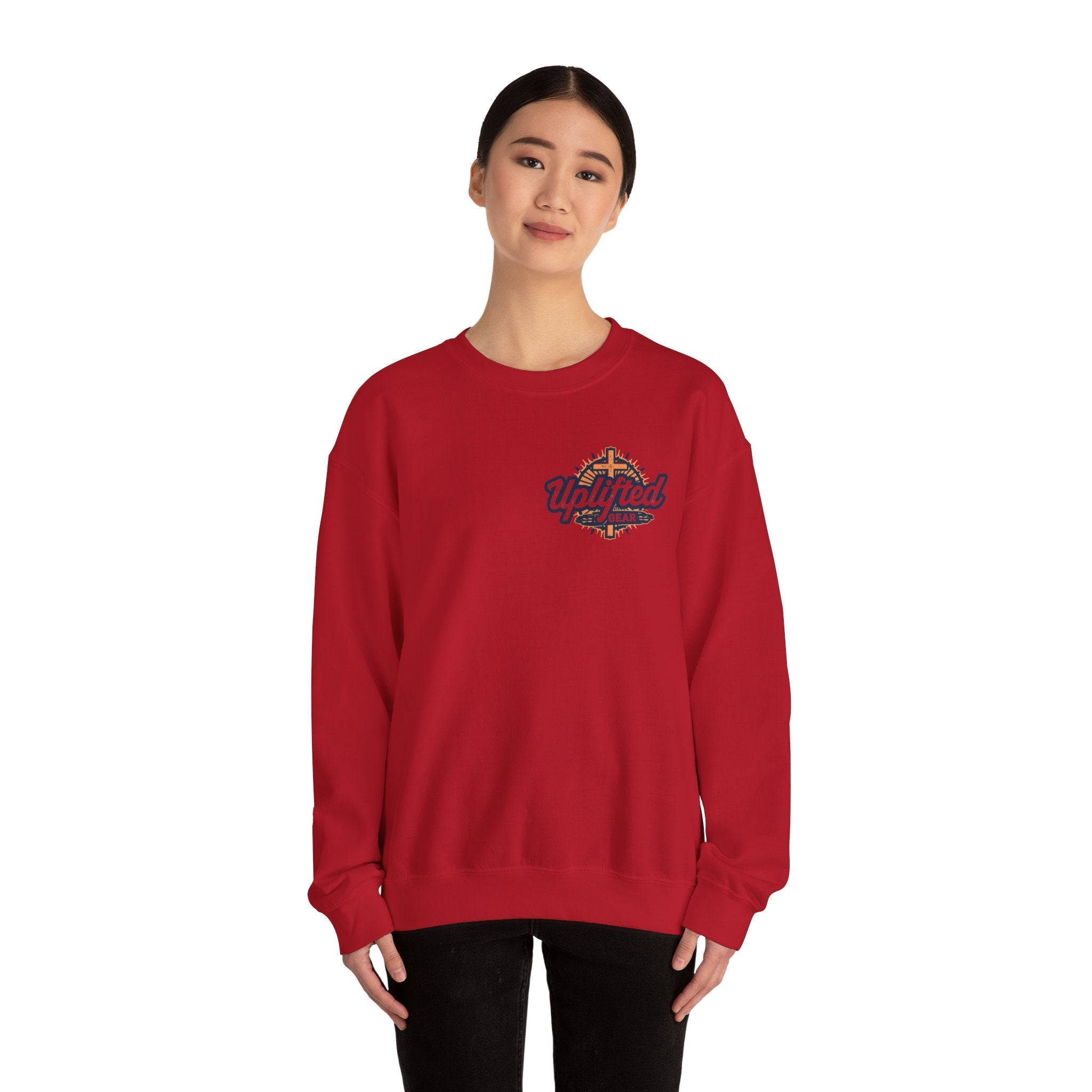 Walk by Faith Sweatshirt – Cross & Footprints Christian Sweatshirt for Cozy Inspiration Printify