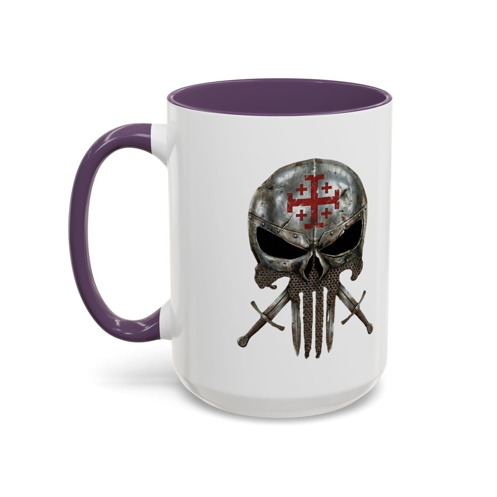 Crusader Knight Coffee Mug — 'Armor of God' Christian Skull 11/15oz Accent Mug Printify