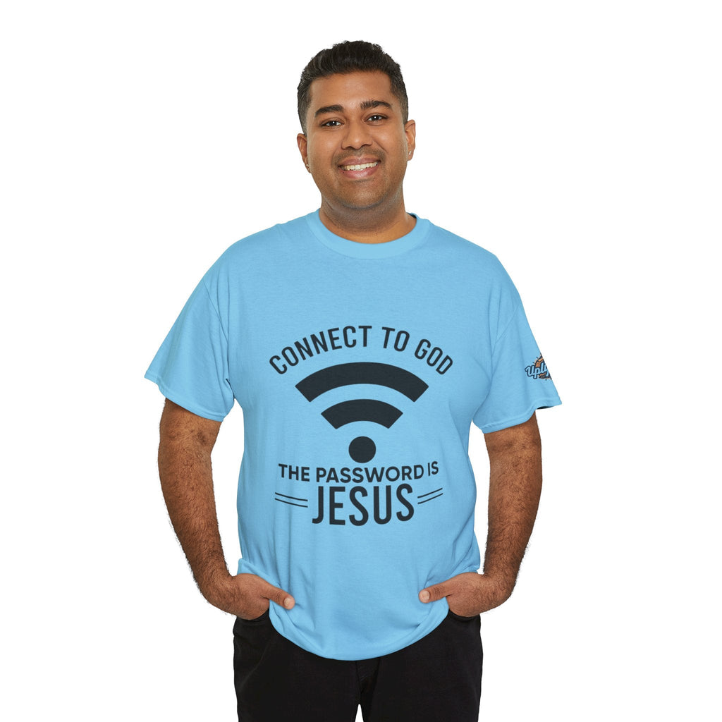 Connect to God T-shirt - WIFI Password is Jesus - Funny Christian Faith T-shirt Printify