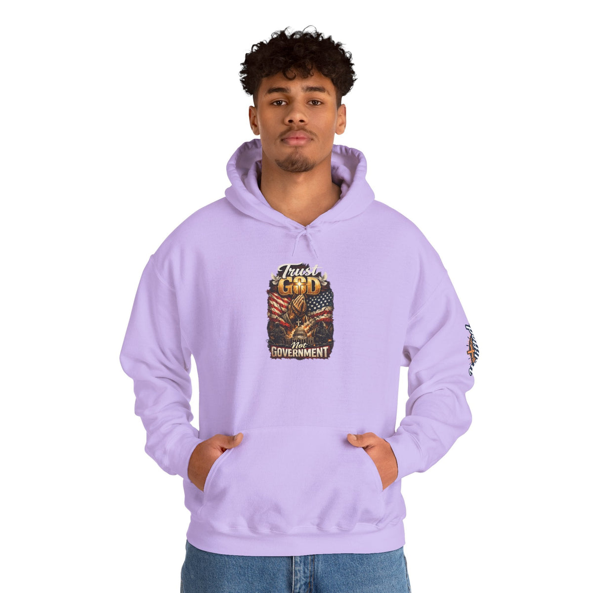 Trust God Not Government Hoodie — Vintage Patriotic Christian Hoodie Printify