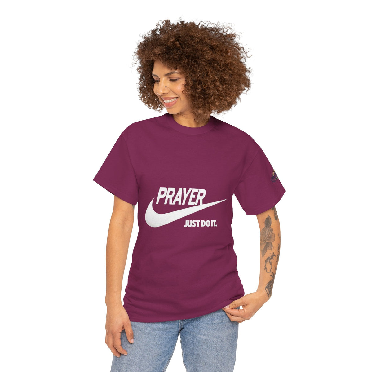 Prayer Just Do It T-shirt - Funny Christian Nike Parody T-shirt - Faith Gear Printify