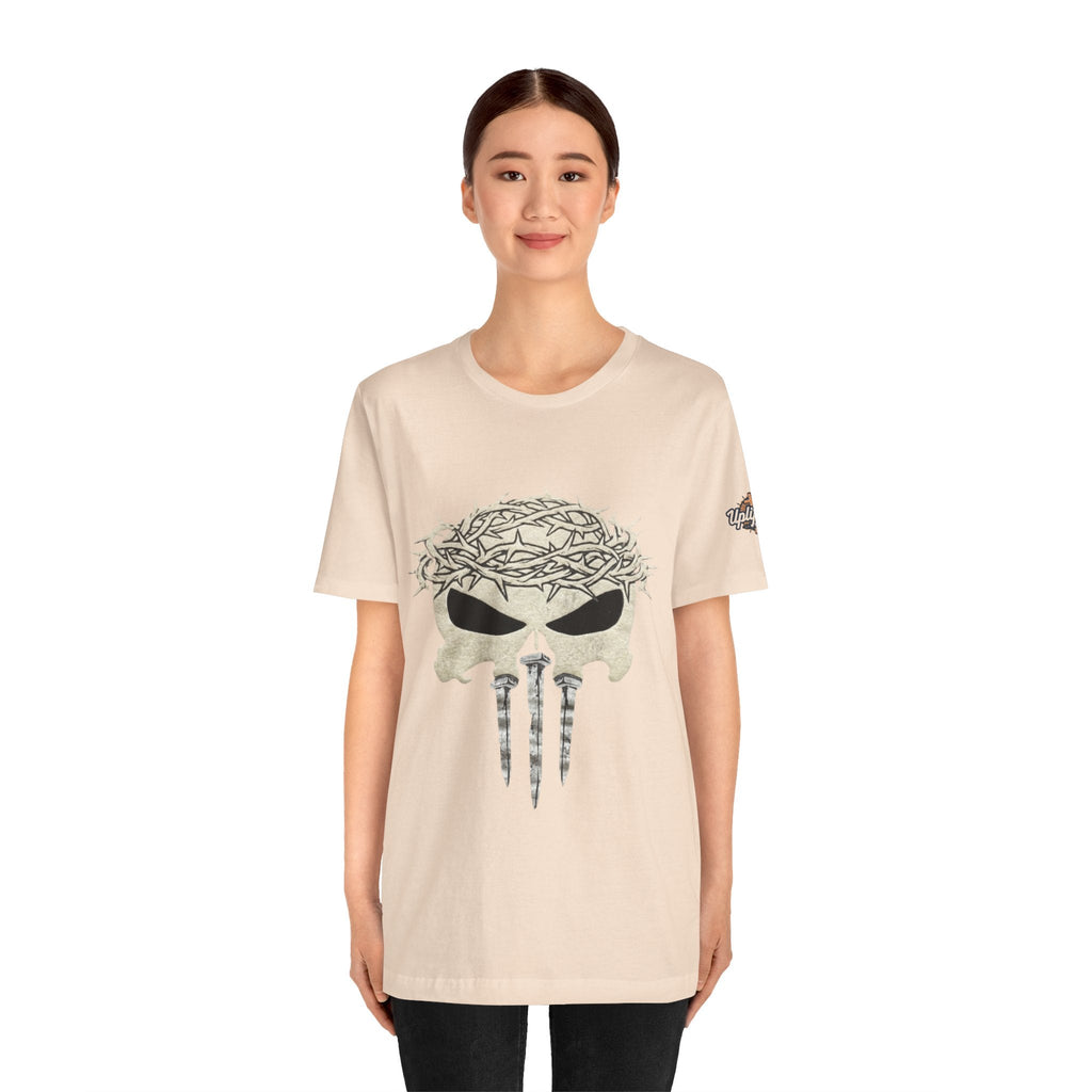 Christian Skull T-shirt - Crown of Thorns & Nails - Warrior Faith T-shirt Printify