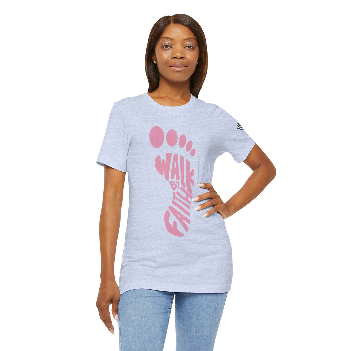 Walk By Faith Footprint T-Shirt Printify