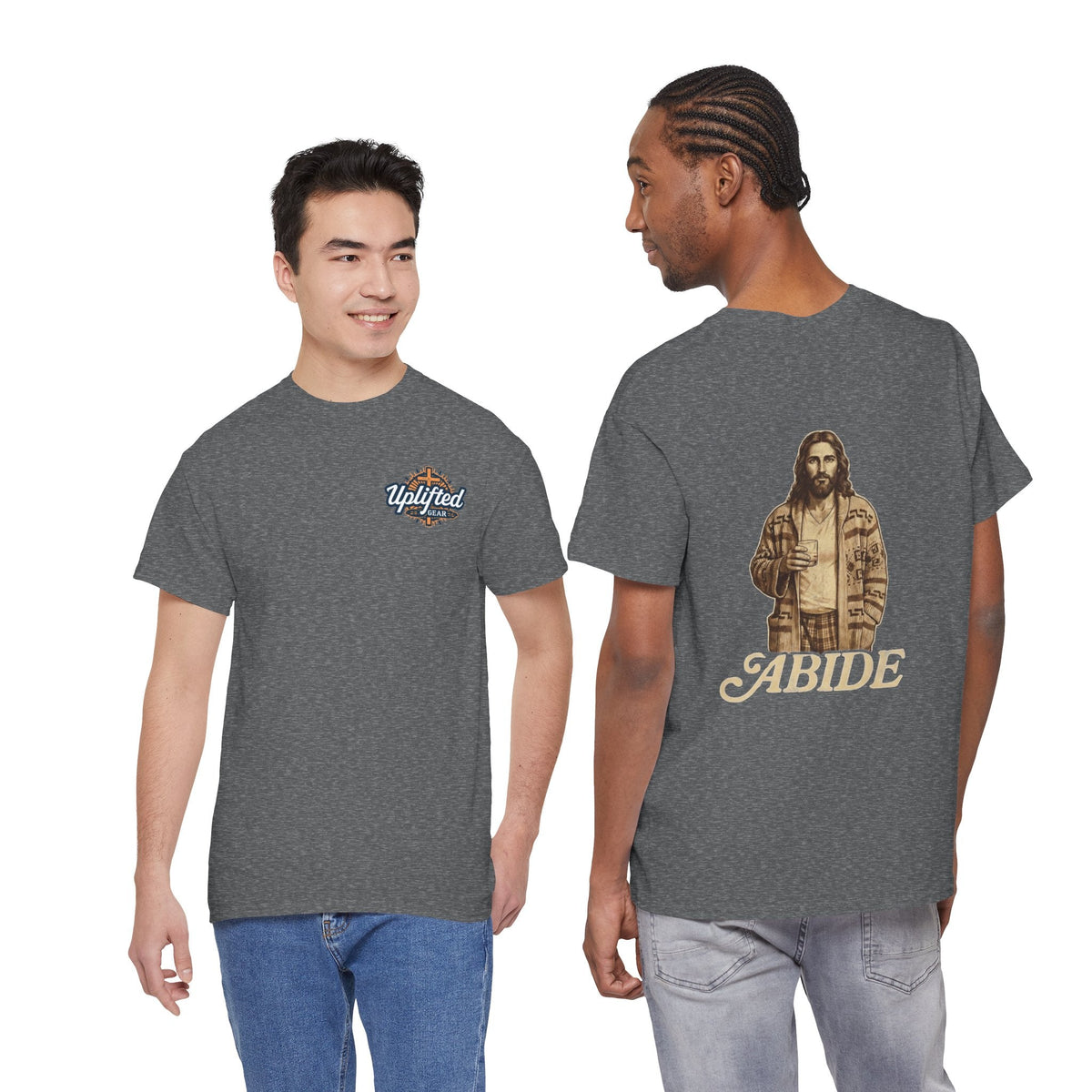 Abide Vintage Jesus Tee — "The Dude" Graphic Christian T-Shirt Printify
