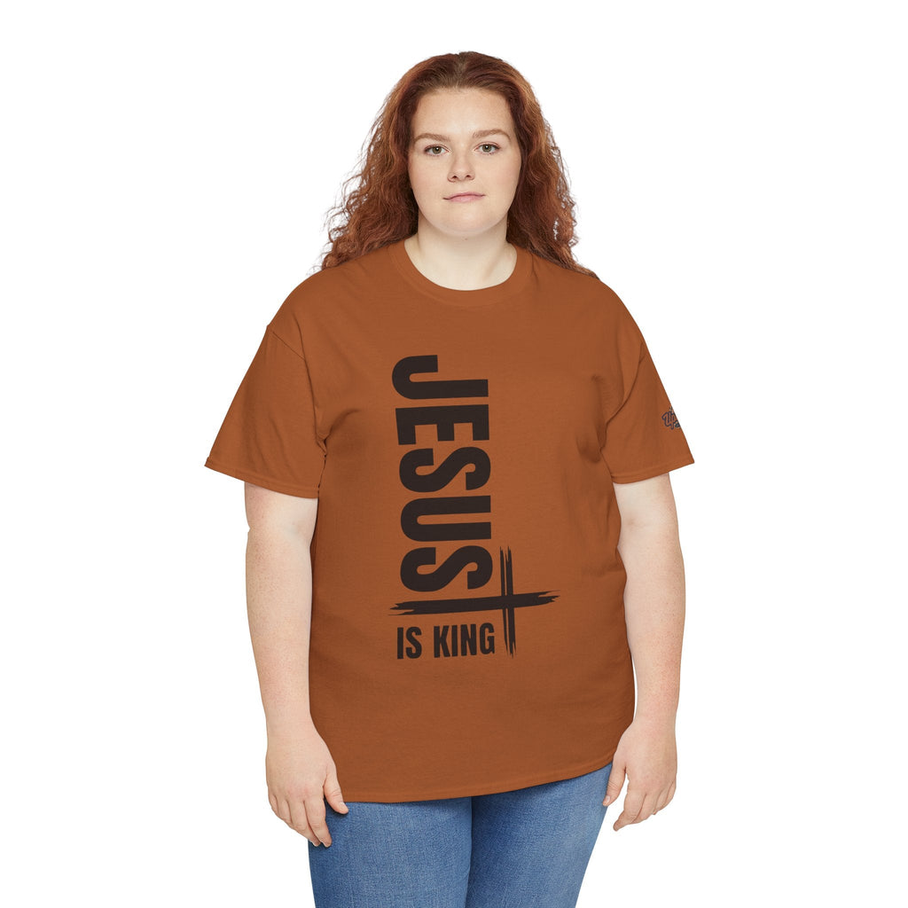Jesus Is King T-shirt | Modern Typographic Cross Christian T-shirt Printify