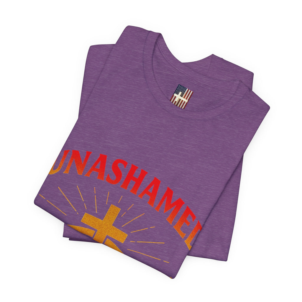 Unashamed T-shirt – Ichthys Jesus Fish & Cross Christian T-shirt for Romans 1:16 Bold Faith Printify