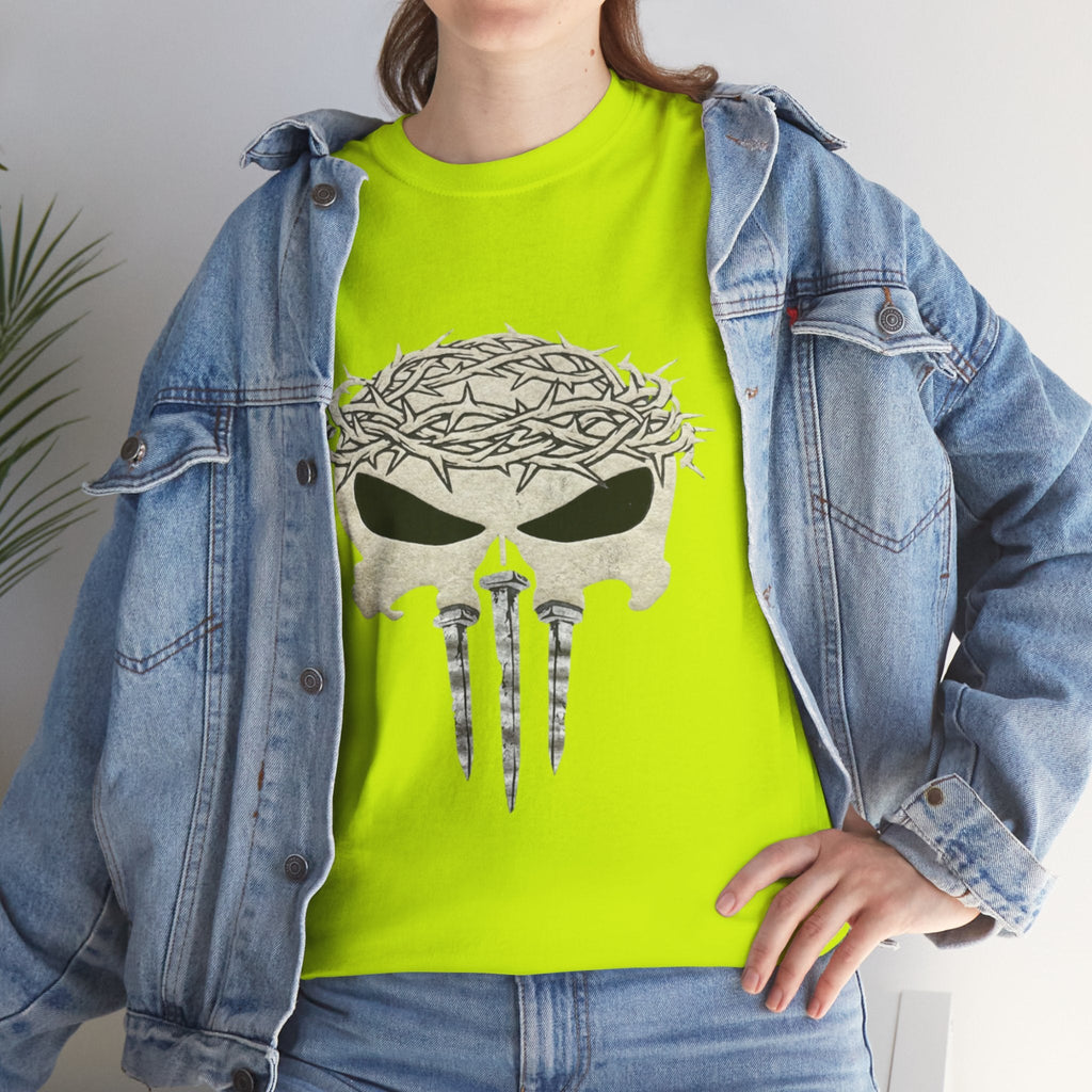 Christian Skull T-shirt - Crown of Thorns & Nails - Warrior Faith T-shirt Printify