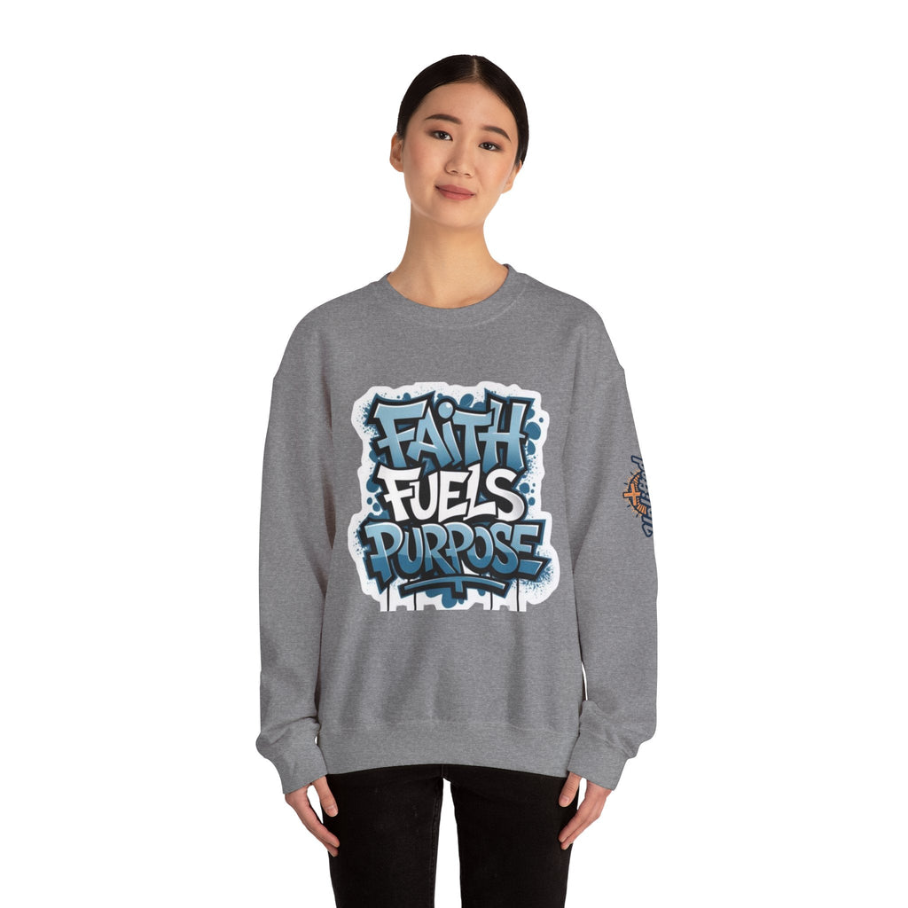 Faith Fuels Purpose Sweatshirt – Inspirational Christian Sweatshirt for Divine Drive & Unstoppable Belief Printify