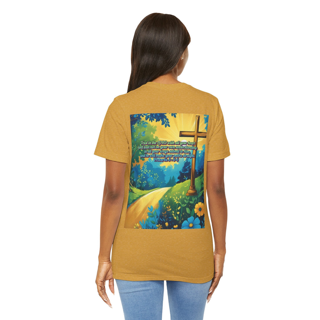 Trust in The Lord Proverbs 3:5-6 Biblical Design Unisex Jersey Short Sleeve Tee Printify