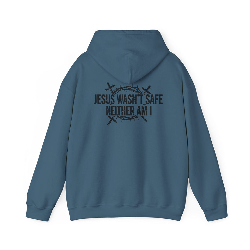 ⚡ Jesus Wasn’t Safe – Neither Am I | Bold Christian Hoodie | Storm-Walking Faith Tee | Minimalist Black & White Design | Uplifted Gear Printify
